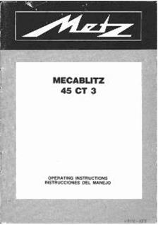 Metz 45 CT 3 manual. Camera Instructions.